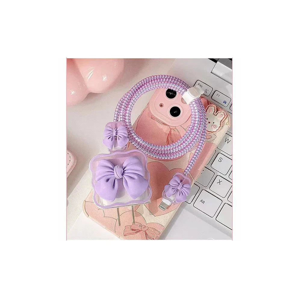 Purple Bow Charger Protecter