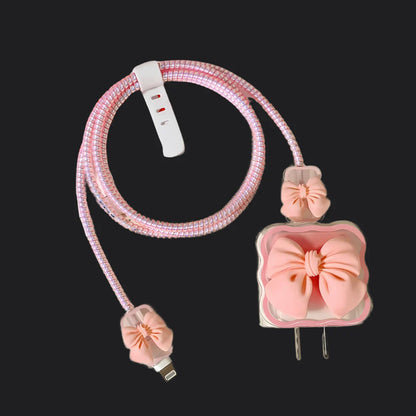 Peach Bow Charger Protecter